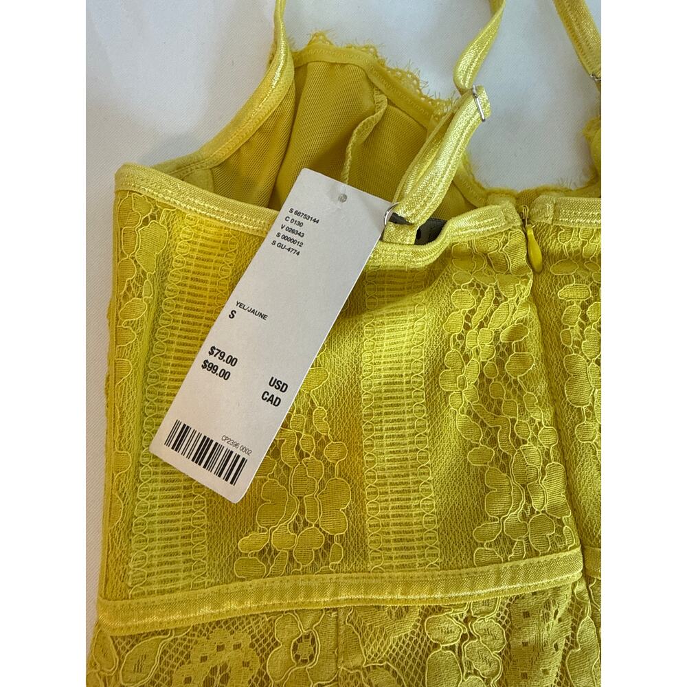 Urban Outfitters Layla Lace Corset Mini Dress Yellow NWT Women's Small - Picture 7 of 8
